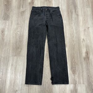 Vintage 90s Levis 501 Jeans Mens Black Straight Button Fly USA Made Fits 31x31